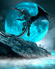 Water Moon Dragon Lenticular Picture For Sale